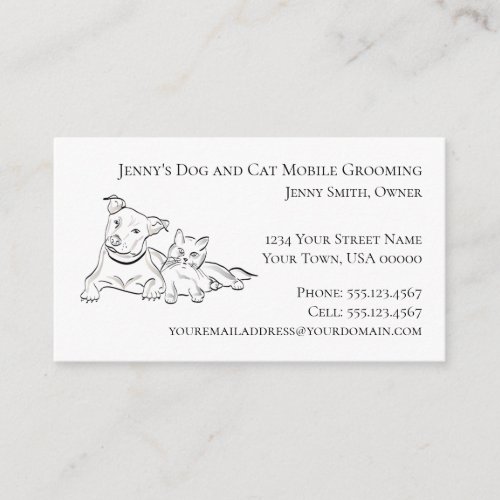 Dog and Cat Mobile Grooming 2019 Calendar Design Business Card