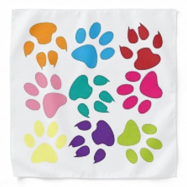 Dog And Cat Paw Prints Bandana (Front)
