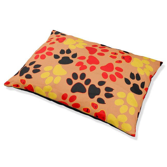 Dog And Cat Paw Prints Pet Bed (Angled)