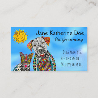 Dog and Cat Pet Grooming Business Cards