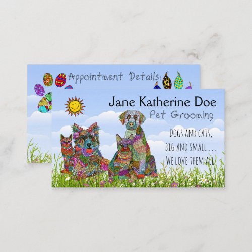 Dog and Cat Pet Grooming Business Cards