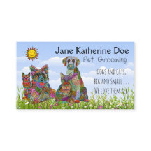 Dog and Cat Pet Grooming Business Cards