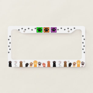 Dog and Cat Pet Paw License Plate Frame