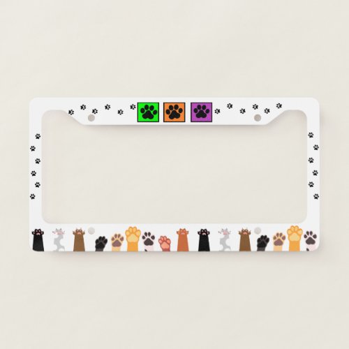 Dog and Cat Pet Paw License Plate Frame