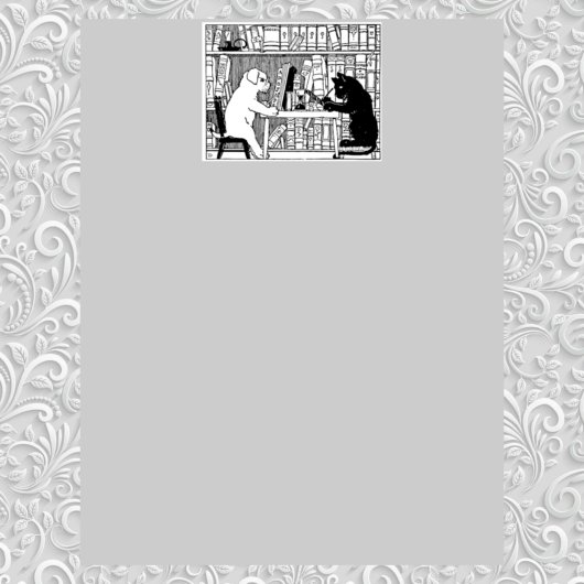 Dog and Cat Reading in the library