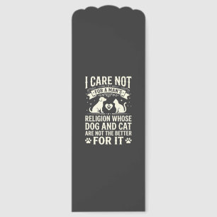 Dog and Cat Religion Quote Bookmarks