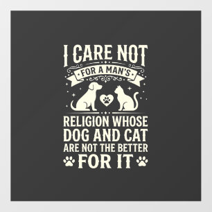 Dog and Cat Religion Quote Floor Decals