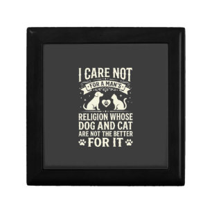 Dog and Cat Religion Quote Gift Box
