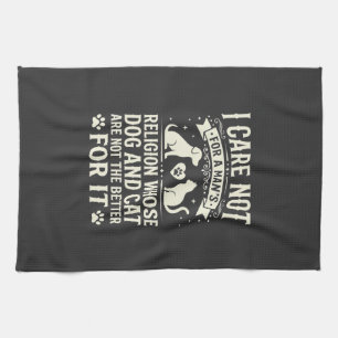 Dog and Cat Religion Quote Kitchen Towel