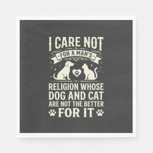 Dog and Cat Religion Quote Napkins