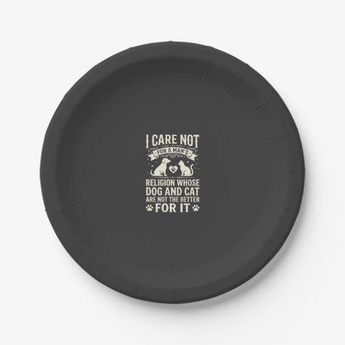 Dog and Cat Religion Quote Paper Plates