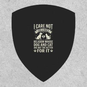 Dog and Cat Religion Quote Patch