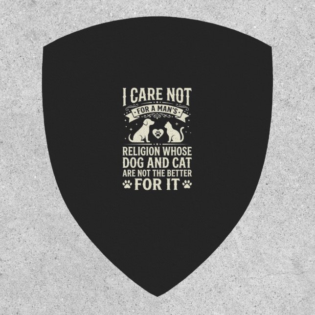 Dog and Cat Religion Quote Patch (Front)