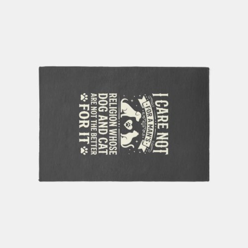 Dog and Cat Religion Quote Rug
