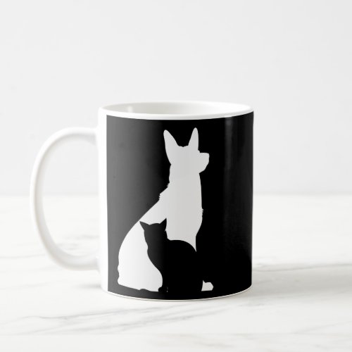 Dog and Cat Silhouette Dog Cat Dog Owner  Coffee Mug