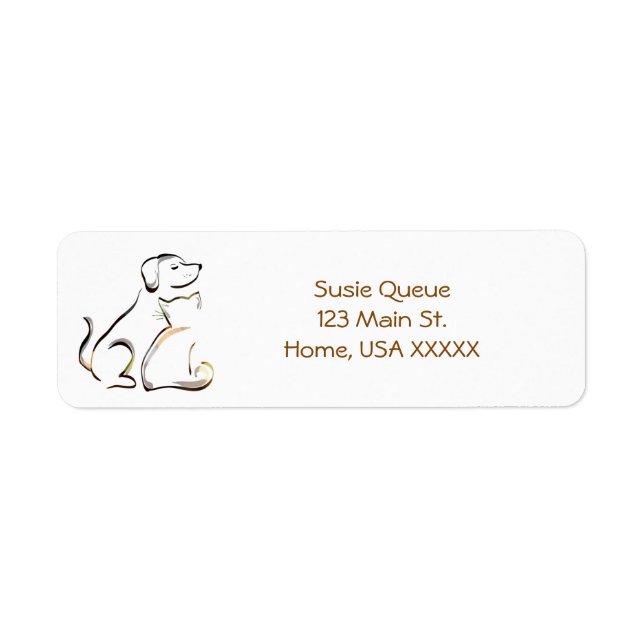 Dog and Cat Silhouette Label (Front)