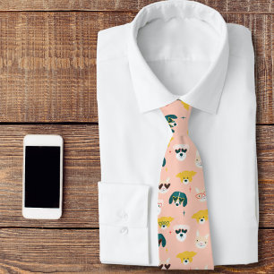 Dog and Cat Valentine's Day Neck Tie
