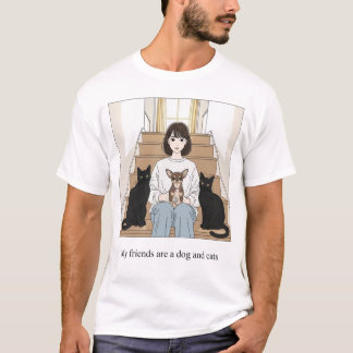 Dog and Cats Are My Friends  T-Shirt
