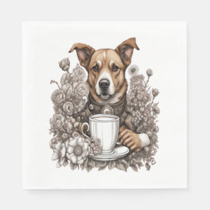 dog and coffee cup napkins