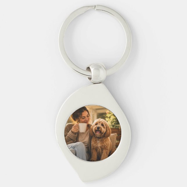 Dog and Coffee Keychain (Front)