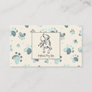 Dog And Dog Bone Pattern Dog Grooming Spa Business Card