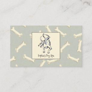 Dog And Dog Bone Pattern Dog Grooming Spa Business Card
