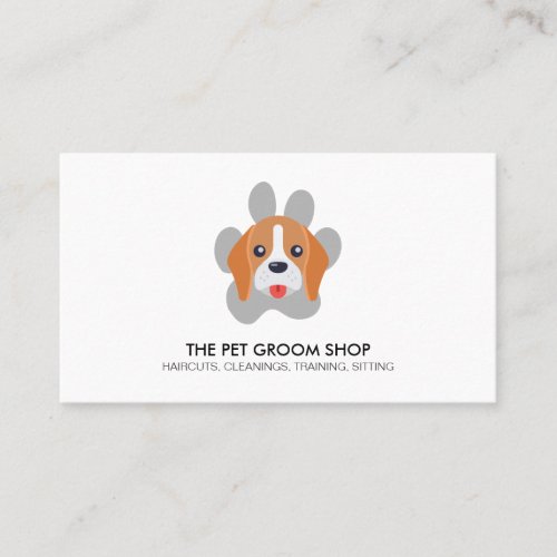 Dog and Dog Paw Business Card