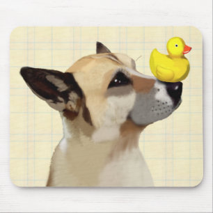 Dog and Duck Mouse Pad