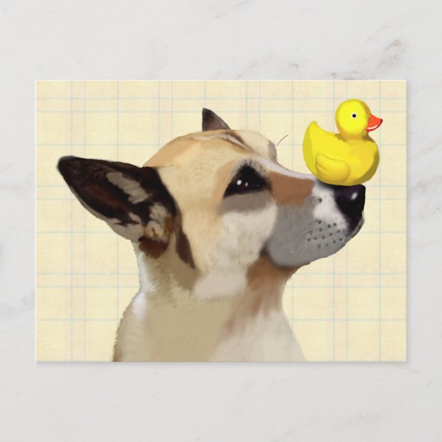 Dog and Duck Postcard (Front)
