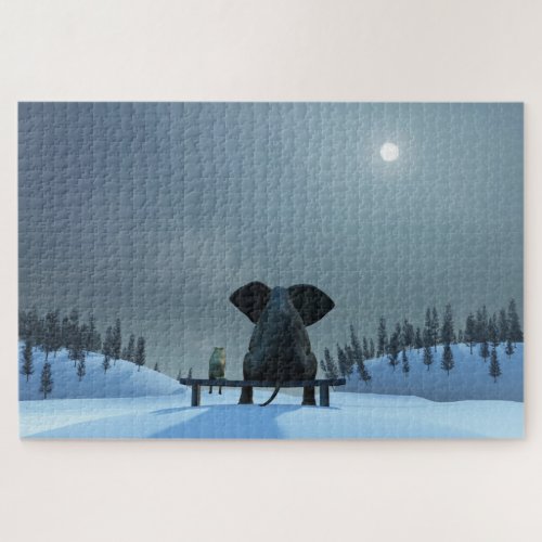 Dog and Elephant Friends 1000 Puzzle