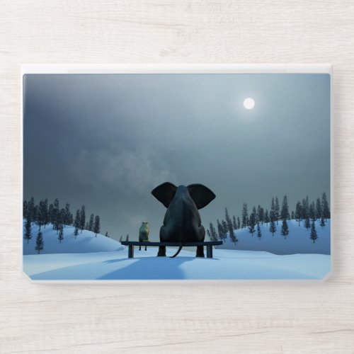 Dog and Elephant Friends HP Laptop Skin