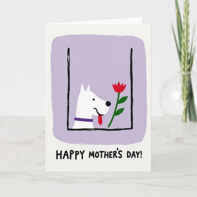 Dog And Floral Mothers Day Card (Front)