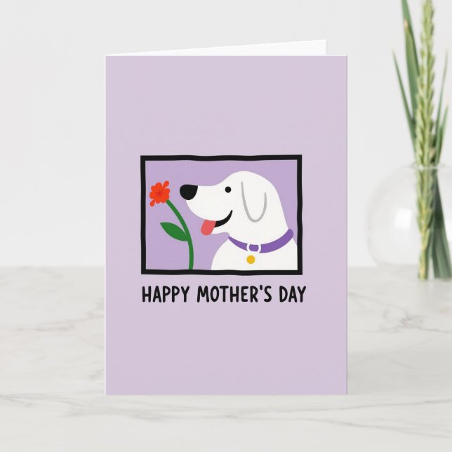 Dog And Flower Mothers Day Card (Front)