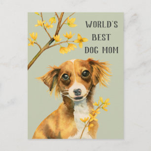 Dog and Flowers Dog Mom Mother's Day Postcard