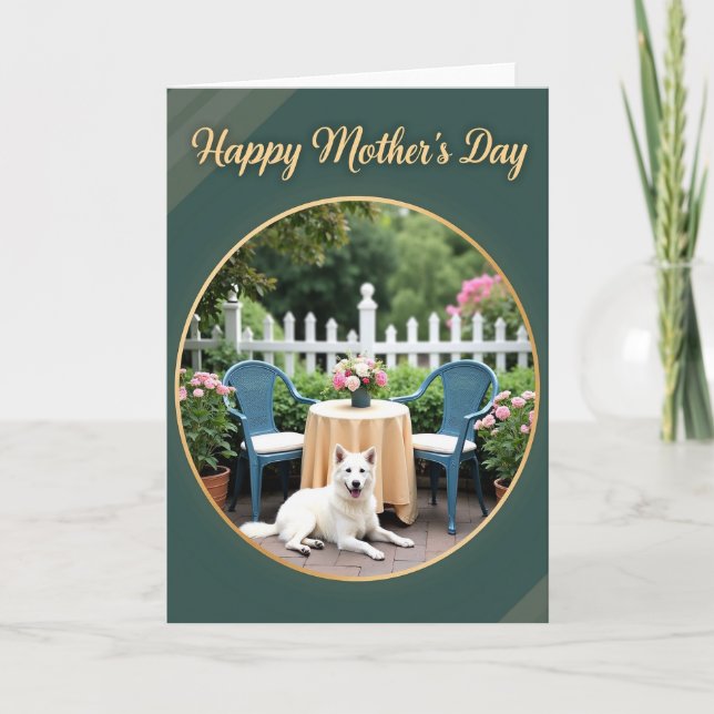 Dog And Flowers Mothers Day Card (Front)