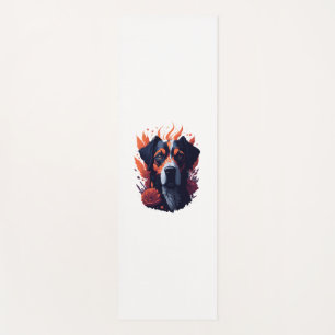 Dog  and flowers  yoga mat