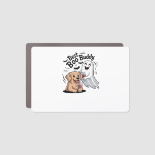 Dog and ghost drinking wine. Classic T-Shirt Car Magnet