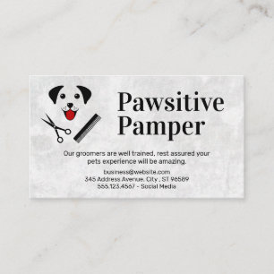 Dog and Grooming Icons Business Card