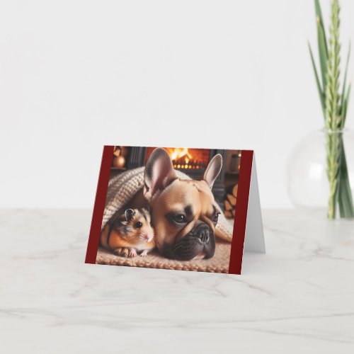 Dog And Hamster Valentine Card