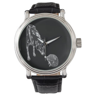 Dog and Hedgehog Wrist Watch | Unique Animal Lover