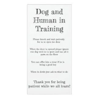 Dog and Human in Training Door Sign