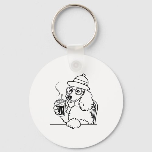 Dog And Iced Coffee  Keychain