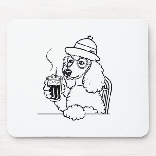 Dog And Iced Coffee  Mouse Pad