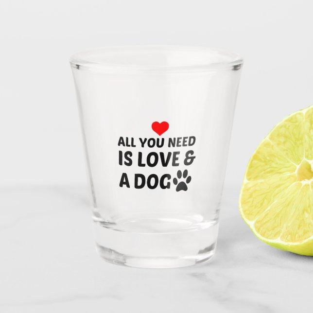 DOG AND LOVE SHOT GLASS (Front)
