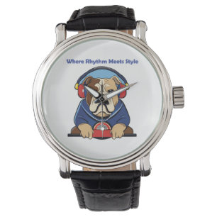 Dog and Music-Inspired Graphic Design Watch