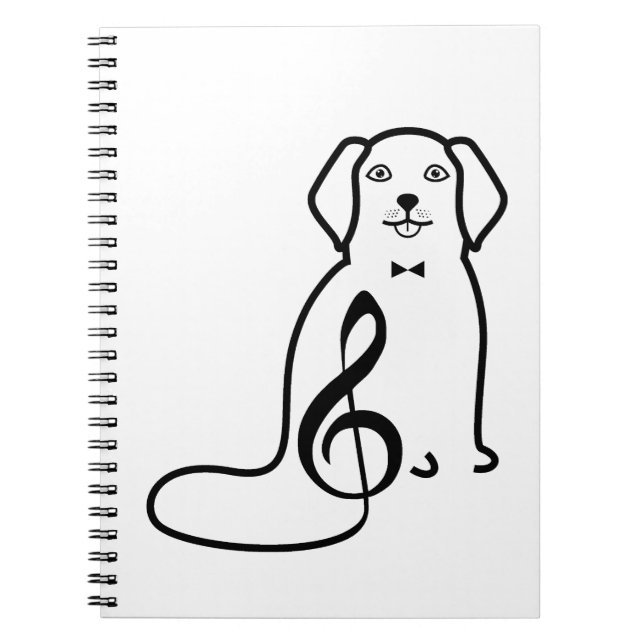 DOG AND MUSIC NOTE NOTEBOOK (Front)