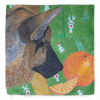 Dog and orange bandana