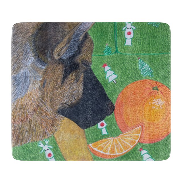 Dog and orange cutting board (Front)