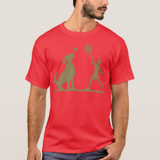 Dog and Ownerennis Friends Silhouette girl T-Shirt