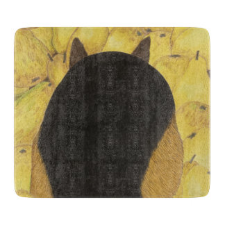 Dog and pears cutting board